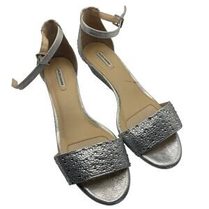 Alex Marie Mairithree Wedge Sandals Silver Beaded Dressy Sparkly Size 8.5